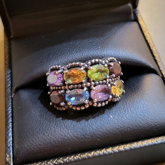 Effy Double Row Multicolor Oval GemStone Ring - Picture 6 of 9